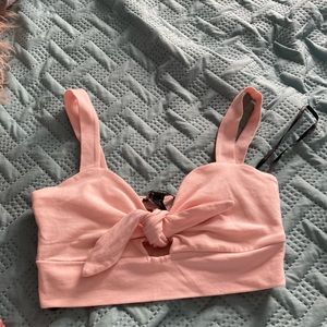 Pink cropped top